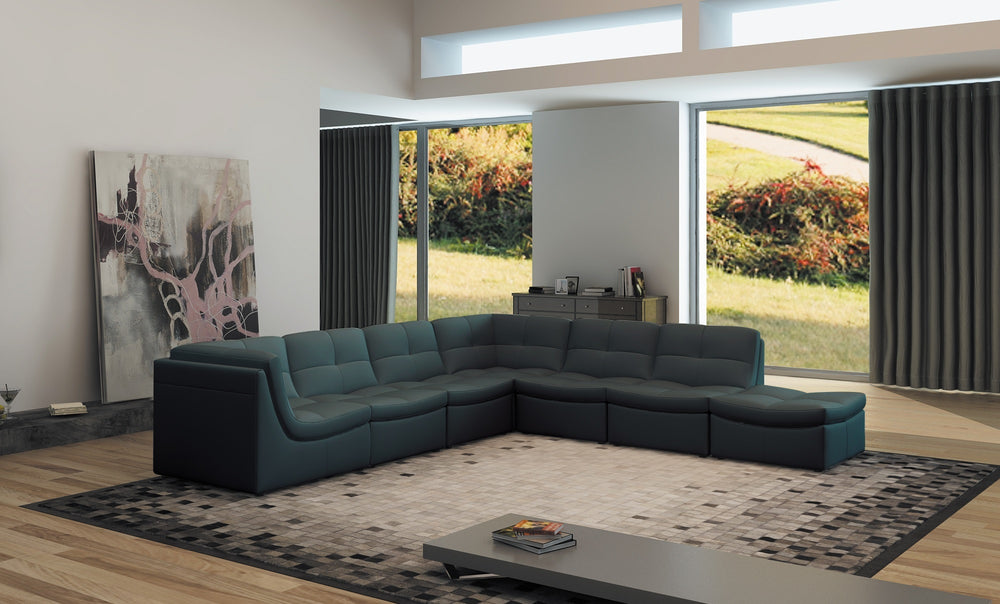 Miley 7 Pc Set in Grey  Bonded Leather