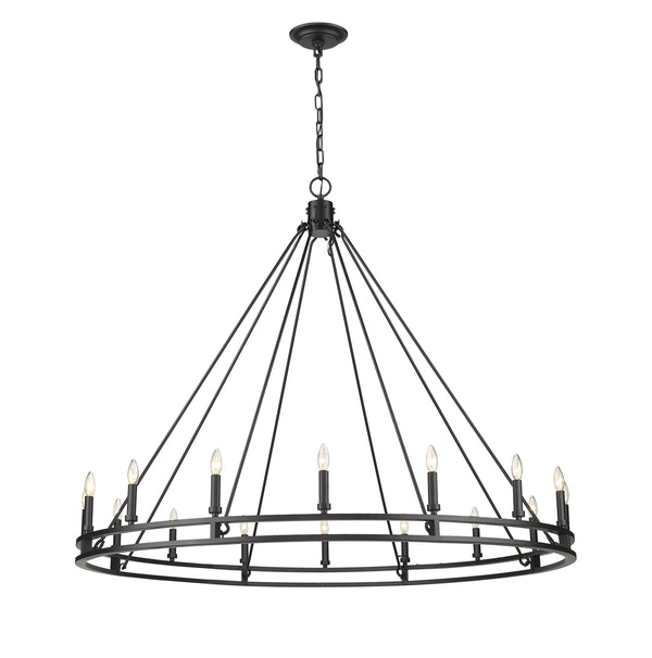 Dennison 16 Light Chandelier in Matte Black Finish