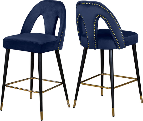 Kimberly Stool In Navy Velvet