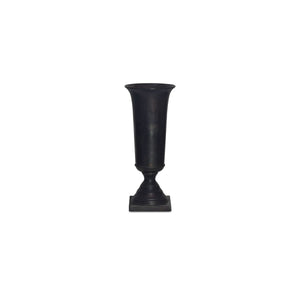 Cassia Cast Aluminum Vase Black, Art Deco