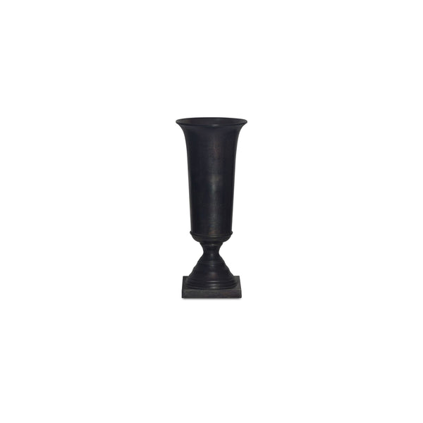 Cassia Cast Aluminum Vase Black, Art Deco