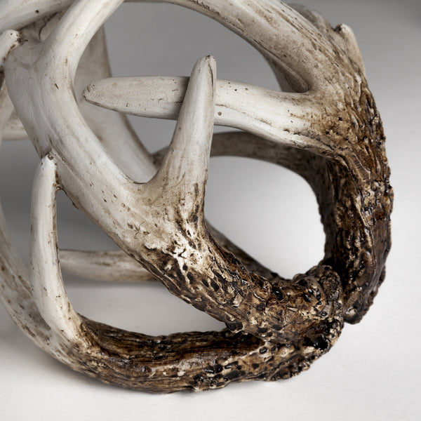 Ramus I (Small) 5L x 5W Brown Antler Shaped Decorative Resin Orb Ball