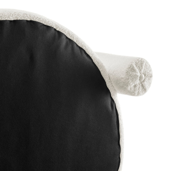 Maisie Faux Shearling Accent Arm Chair, Wilmont White