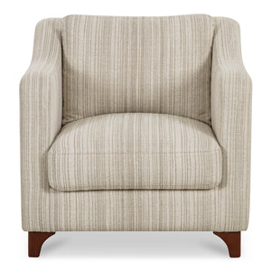 Moe's Hewitt Accent Chair in Beige Stripe