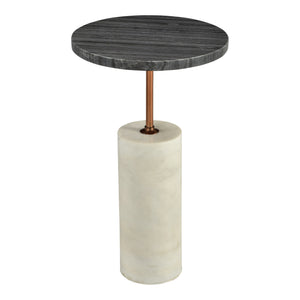 Moe's Dusk Accent Table Black, Marble and Brass