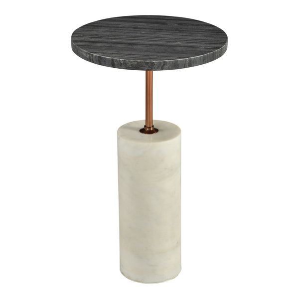 Moe's Dusk Accent Table Black, Marble and Brass