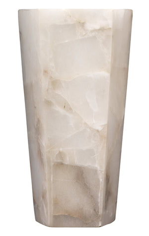 Borealis Tall Hexagon 1-Light Wall Alabaster Sconce