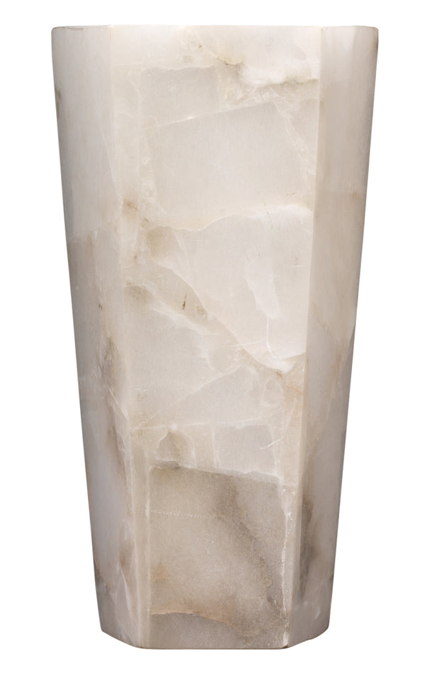 Borealis Tall Hexagon 1-Light Wall Alabaster Sconce