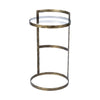 Reimer 15L x 15W Gold Round Glass Top W/Metal Frame Accent Table