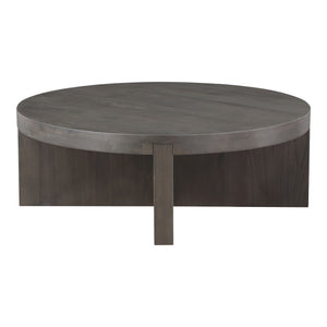 Moe's Folke Round Coffee Table in Dark Brown Oak