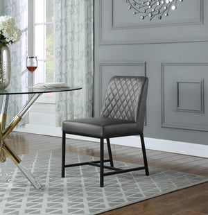 Bernard Dining Chair In Grey Faux Leather