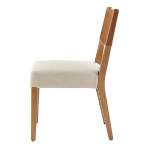 Kylo PU/ Fabric Dining Side Chair, Borneo Chocolate/Meridien Cream