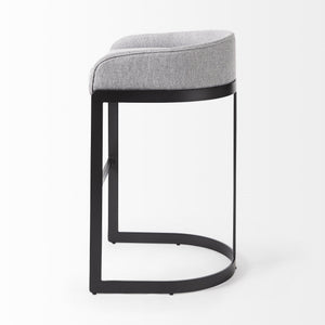 Hollyfield 20.5 x 19.7 x 32.7 Gray Fabric Seat W/ Gray Metal Base Bar Stool