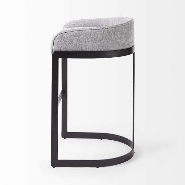 Hollyfield 20.5 x 19.7 x 32.7 Gray Fabric Seat W/ Gray Metal Base Bar Stool
