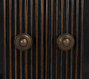 Noho Hutch in Mahogany, Hand-Rubbed Black with Light Brown Accents
