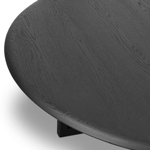 Rosenell Round Coffee Table - Black Oak Veneer