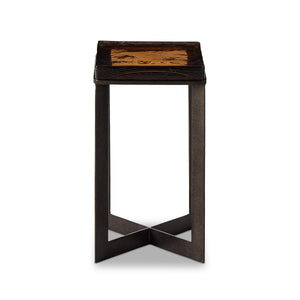 Lennie Cast Glass End Table in Amber