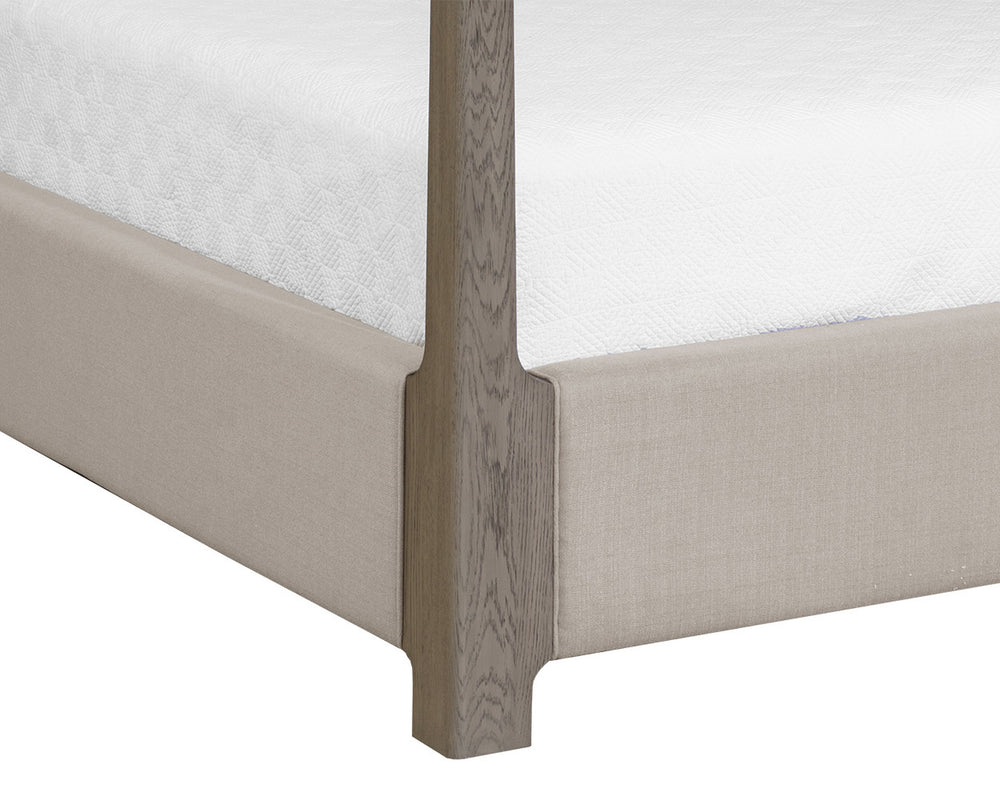 DANETTE CANOPY BED - KING - ZENITH TAUPE GREY