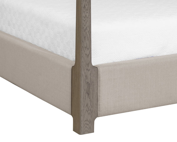 DANETTE CANOPY BED - KING - ZENITH TAUPE GREY