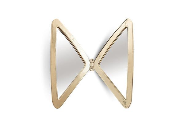 Butterfly Mirror, Polished Brass 