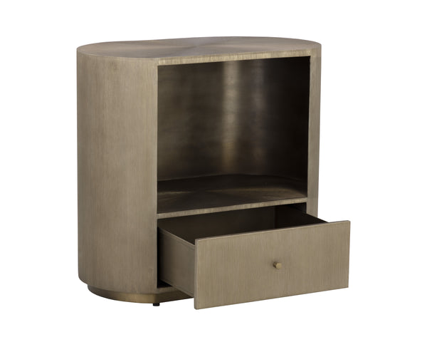 SIENA NIGHTSTAND - OVAL - ANTIQUE BRASS
