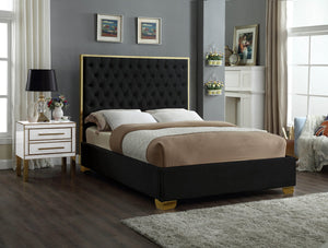 Jared Full Bed In Black Velvet