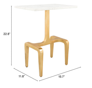 Clement Marble Side Table White & Gold