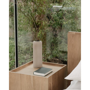 Plank Nightstand in Natural Oak with Storage Cabinet