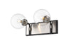 Parsons 2 Light Vanity in Matte Black + Brushed Nickel Finish