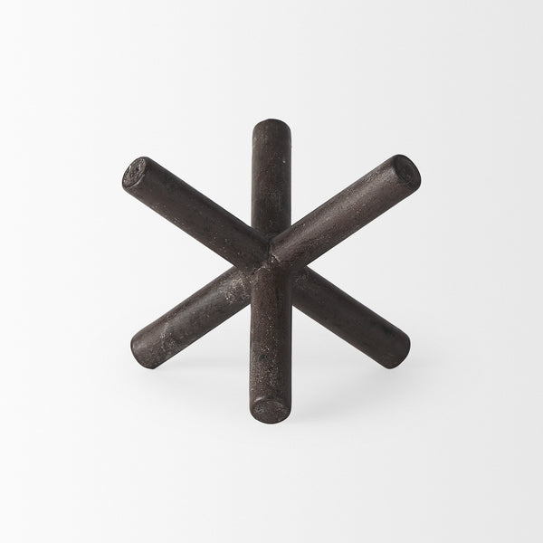 Astericks III (Small) 6L x 6W Brown Metal Decor Object