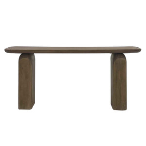 Chloe Solid Wood Console Table in Hickory Brown
