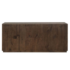 Denver Solid Wood 4Dr Cabinet - Distressed Gray/White