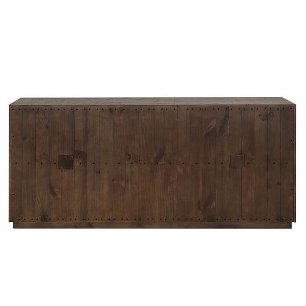 Denver Solid Wood 4Dr Cabinet - Distressed Gray/White