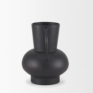 Tasya Small Matte Black Metal Vase