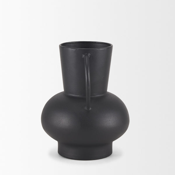 Tasya Small Matte Black Metal Vase