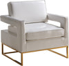 Ruby Accent Chair In White Faux Leather