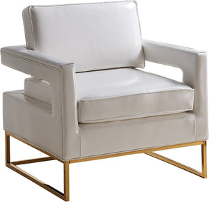 Ruby Accent Chair In White Faux Leather
