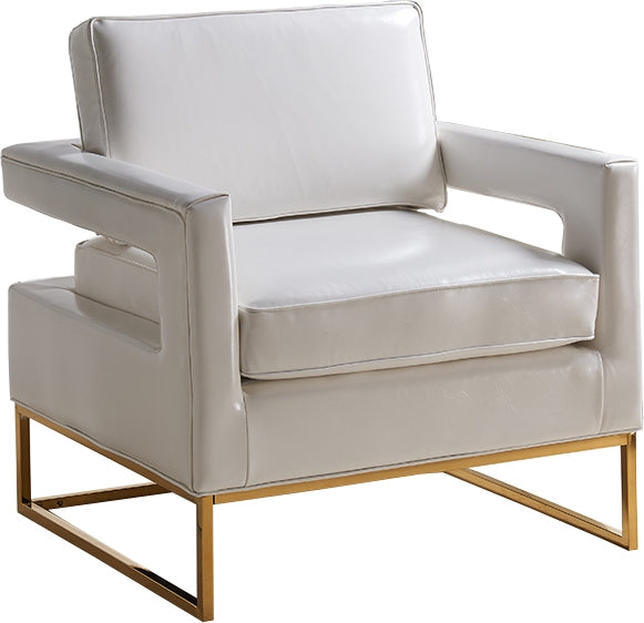 Ruby Accent Chair In White Faux Leather