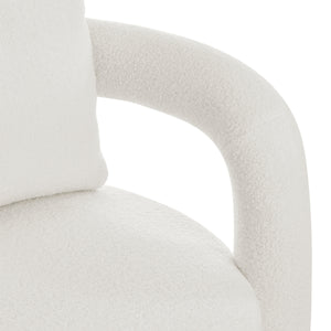 Maisie Faux Shearling Accent Arm Chair, Wilmont White