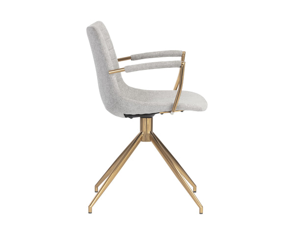 Andres Swivel Dining Armchair - Belfast Heather Grey