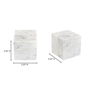 Moe's Cora Banswara Marble Cube Accent