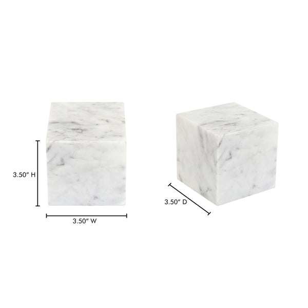 Moe's Cora Banswara Marble Cube Accent