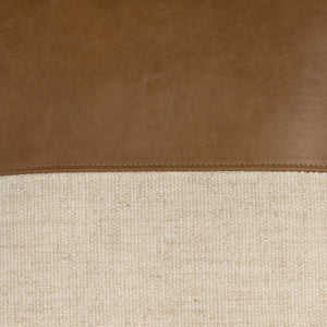 Leather and Linen Pillow In Sonoma Butterscotch And Thames Cream And Sonoma Butterscotch And 20"x20"