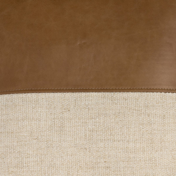 Leather and Linen Pillow In Sonoma Butterscotch And Thames Cream And Sonoma Butterscotch And 20"x20"