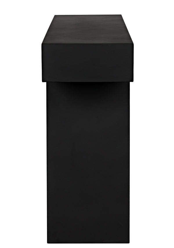 Wendell Industrial Steel Console in Matte Black
