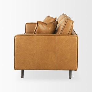 D'Arcy 88.0L x 37.0W x 34.0H Tan Leather Sofa