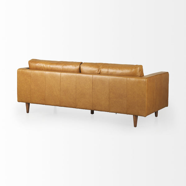 Svend 88.0L x 38.0W x 34.0H Tan Leather Sofa