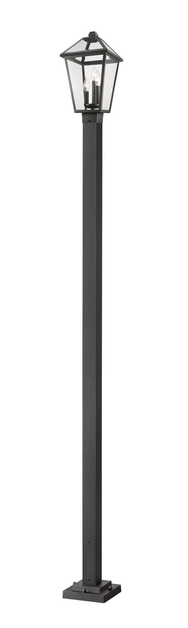 Talbot 3 Light Outdoor Post Mounted Fixture in Black Finish