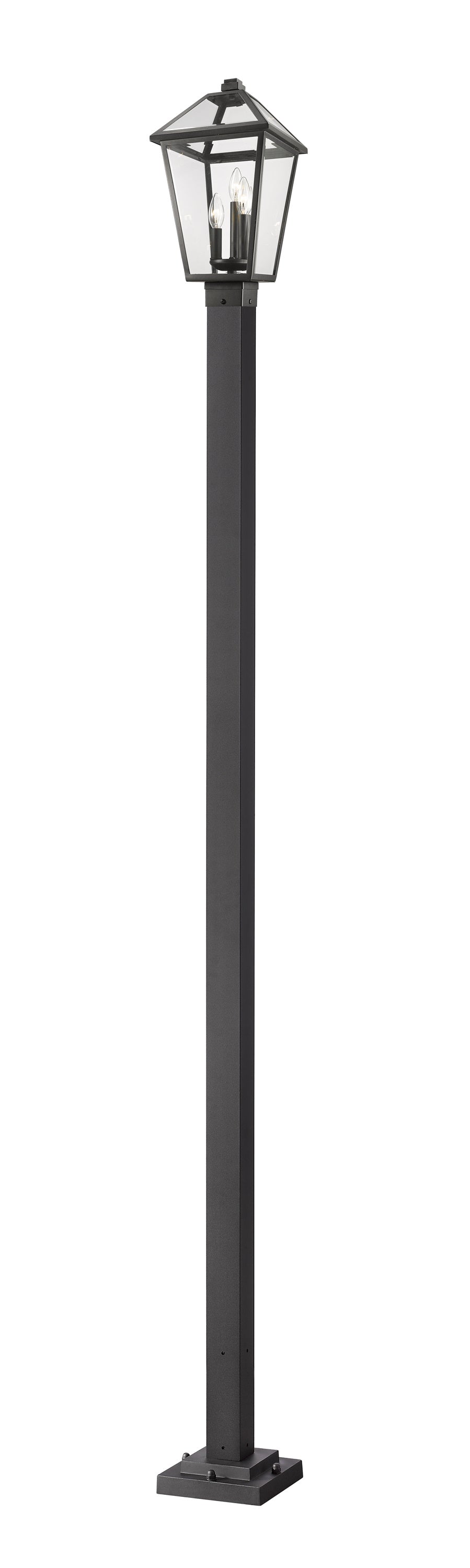 Talbot 3 Light Outdoor Post Mounted Fixture in Black Finish