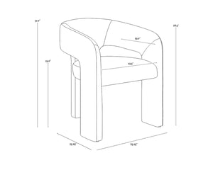 ISIDORE DINING ARMCHAIR - MEG GOLD